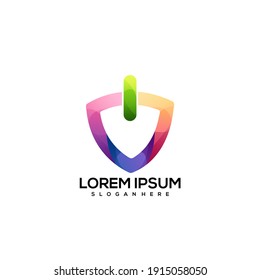 Awesome shield power Logo Colorful Gradient Vector Design