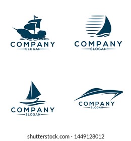 awesome ship logo design vector illustrations