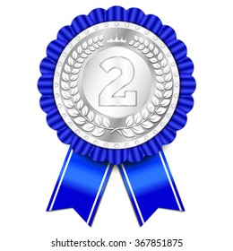 awesome silver badge with blue ribbon