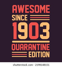 Awesome since 1913 Quarantine Edition. 1913 Vintage Retro Birthday