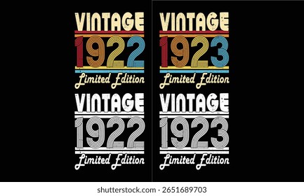 Impressionante desde 1923 até 1924, Vintage T shirt bundles .102 anos Vintage. 
