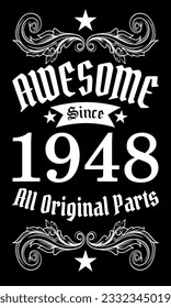 Awesome since 1948, All Original Parts vector art