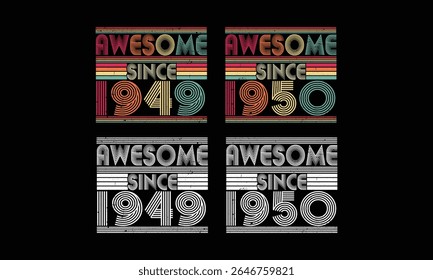 Incrível desde 1949 até 1950, Vintage T shirt bundles .88 anos Vintage. 