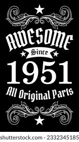Awesome since 1951, All Original Parts vector art