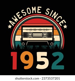 Increíble desde 1952 Retro Sunset Cinta Cinta Cinta Cinta Cinta Camiseta Camiseta Camiseta Camiseta Camiseta Camiseta Camiseta Camiseta Camiseta Camiseta Vector De Pegamento