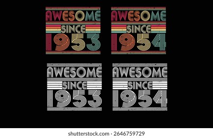 Incrível desde 1953 a 1954 ,Vintage T shirt bundles .72 anos Vintage