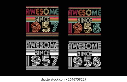 Incrível desde 1957 a 1958 ,Vintage T shirt bundles .68 anos Vintage