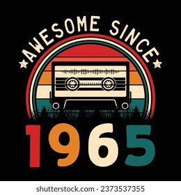 Increíble desde 1965 Retro Sunset Cinta Cinta Cinta Cinta Camiseta Camiseta Camiseta Camiseta Camiseta Camiseta Camiseta Camiseta Camiseta Camiseta Camiseta Vector De Pegamento