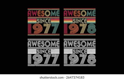 Incrível desde 1977 a 1978, retro Vintage bundles .48 anos Vintage. Presente vintage de aniversário.
