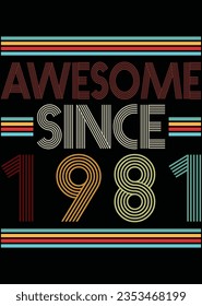 Awesome Since 1981 eps cut file for cutting machine