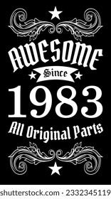 Awesome since 1983, All Original Parts vector art