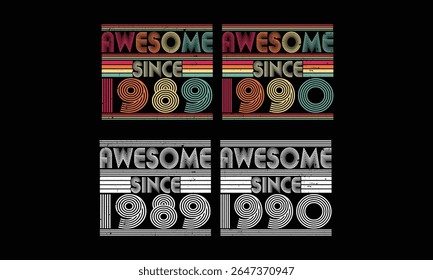 Impressionante desde 1989 até 1990, pacotes Retro Vintage .35 anos Vintage. Presente vintage de aniversário.