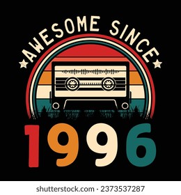 Increíble desde 1996 Retro Sunset Cinta Cinta Cinta Cinta Camiseta Camiseta Camiseta Camiseta Camiseta Camiseta Camiseta Camiseta Camiseta Camiseta Camiseta Vector De Pegamento