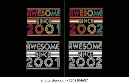 Awesome since 2001 to 2002,Vintage T shirt bundles .21 year in born.Birthday Gift Bundles. 