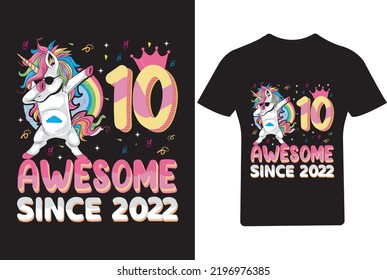 Awesome since 2012 T Shirt Design, Unicorn T Shirt ,
