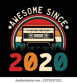 Increíble desde el 2020 Retro Sunset Cinta Cinta Cinta Cinta Camiseta Camiseta Camiseta Camiseta Camiseta Camiseta Camiseta Camiseta Camiseta Camiseta Camiseta Camiseta Camiseta Camiseta Vector Sticker