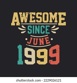 Awesome Since June 1999. Born in June 1999 Retro Vintage Birthday