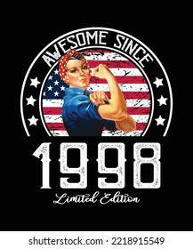 Awesome Since Vintage 1998 T-Shirt Design