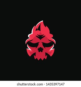 Awesome Skull Fire illustration design