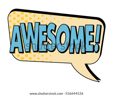 Awesome speech bubble in retro style. Vector illustration isolated on white background