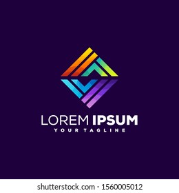 impresionante diseño de logotipo de gradiente cuadrado