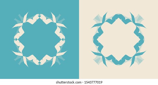 Awesome square vector floral ribbon frame isolated. For card, modern quotes, diploma, certificate frame, infographics, sign, other. Place for message or picture.