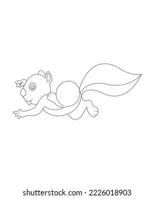 Awesome squirrel coloring page for kids