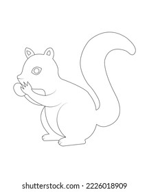 Awesome squirrel coloring page for kids