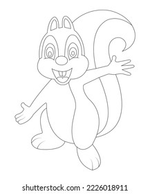 Awesome squirrel coloring page for kids