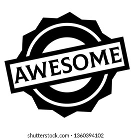 AWESOME stamp on white