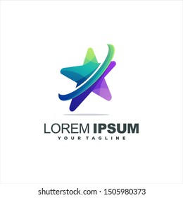 awesome star gradient logo design