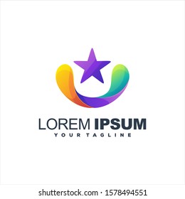 awesome star gradient logo design