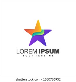 awesome star gradient logo design