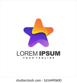 awesome star gradient logo design