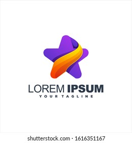 awesome star gradient logo design