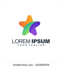 awesome star gradient logo design
