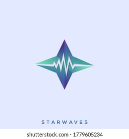 Awesome Star Waves Premium Logo