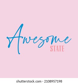 Awesome state lettering abstract,Graphic design print t-shirts fashion,vector,poster,card