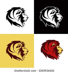 Awesome, strong and elegant lion head. Vector illustration.