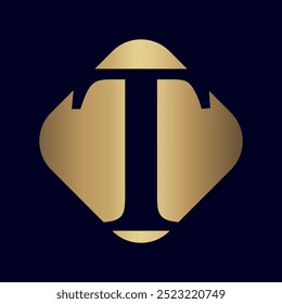 Diseño de logotipo de Vector de letra T de estilo impresionante