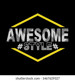 awesome style typography,design artistic concept for trendy t shirt print,illustration art,letter style - vector