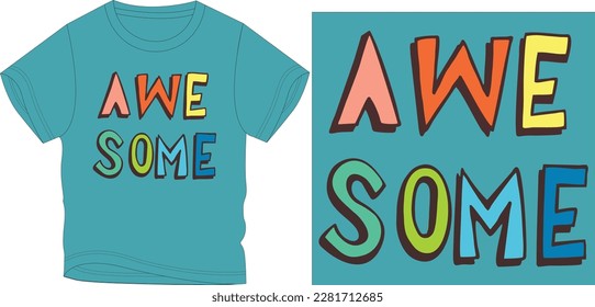 awesome stylish font graphic design vector