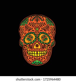 Awesome Sugar Skull Vector design illustration