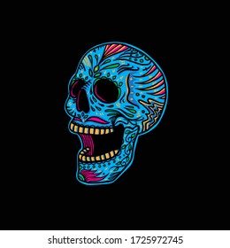 Awesome Sugar Skull Vector design illustration