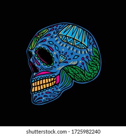 Awesome Sugar Skull Vector design illustration