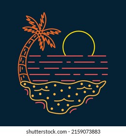 Awesome summer at beach graphic illustration vector art t-shirt design