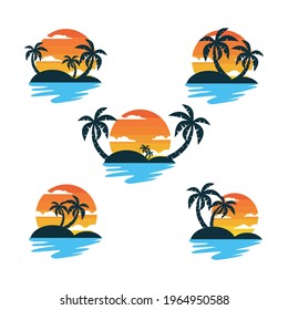 
Awesome sunset logo design very beautiful vector