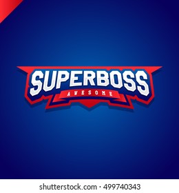 Awesome Super boss or director power full typography, t-shirt graphics, vectors. Sport style logo.