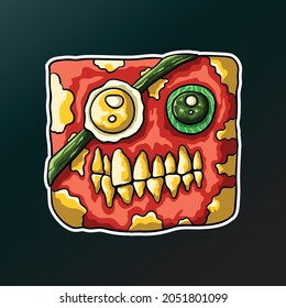 awesome t shirt design skull slice vegetable with egg