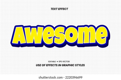 Awesome Text- Text can be edited Again Via Graphic Style Settings. Used As Celebration Design Elements, Promotional Text Media and Others.